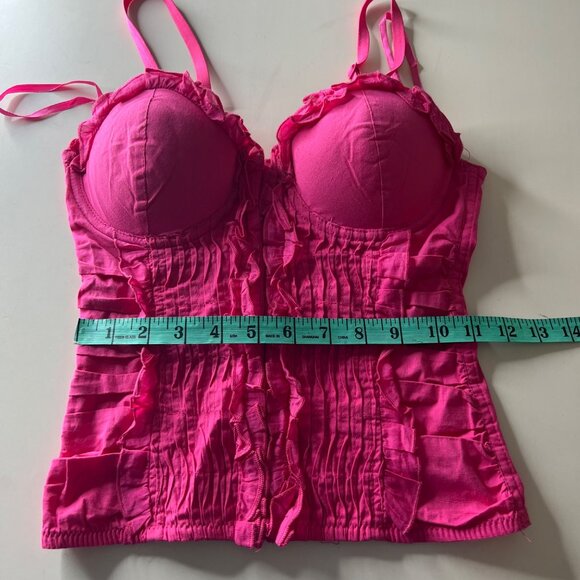 Entry Pink Ruffled Halter Top Size S - Picture 8 of 9